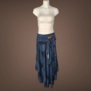 NWT New Women's Blue & Black Mandala Print Sleeveless Dress/Skirt, Small/Medium